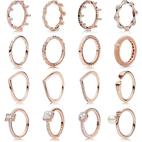 2019 New 925 Sterling Silver Elegant Lady Heart Shape Crown Ring Mothers Day Gift Original European Fashion Jewelry