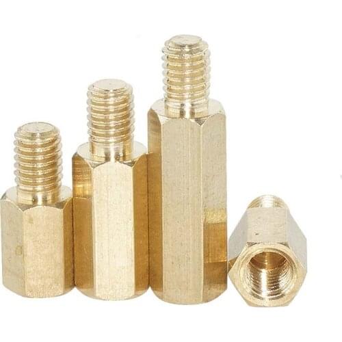 10pcs M3x(5mm-60mm)+6mm hex single head copper pillar screws Isolation column motherboard screw case support post brass nut