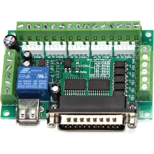 5PCS/lot Upgraded 5 Axis CNC Interface Adapter Breakout Board For Stepper Motor Driver Mach3