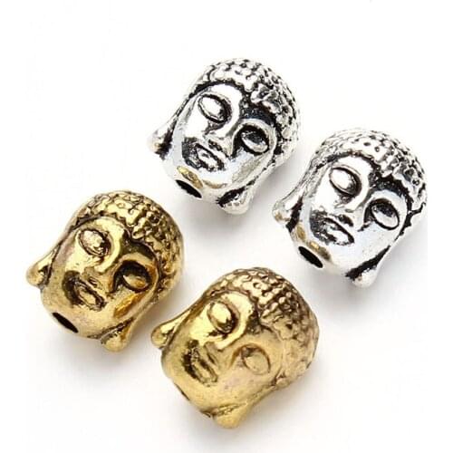 5pcs/pack Vintage Alloy Buddha Head For Jewelry Making Charm Gold Silver Color For Beads Bracelet DIY High Quality Hot