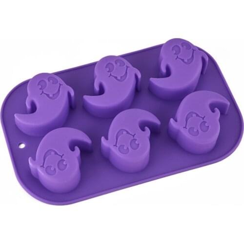 6 Cavity Halloween Ghost Shape Silicone Mold Fondant Cake Decoration Mold Ice Mold Resin Clay Craft Mold DIY Tool K069