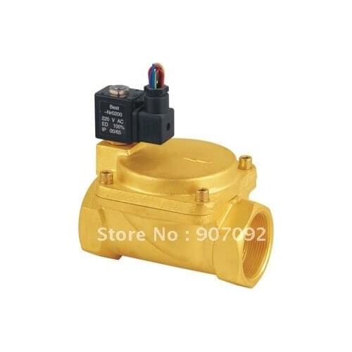 Large Ports 2'' Size Normally Open Solenoid Valve Model 0955805 2/2 Way Diaphragm Type Brass Valve