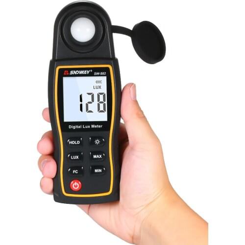 SNDWAY SW-582 0-199,900 Lux Digital Lux Meter LCD Display Handheld Auto Range Luminometer Photometer Luxmeter Light Meter