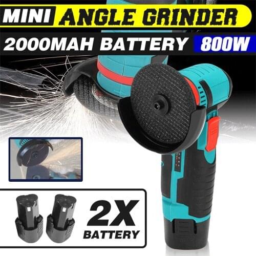 DOERSUPP Brushless 12V Mini Angle Grinder Machine 800W Cordless Polishing Angle Grinding Machine 2 Battery Tool Grinder Machine