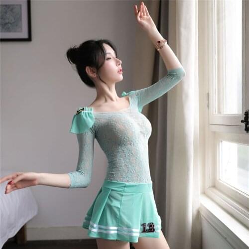 Erotic Cosplay Costumes Sexy Transparent Lingerie Long Sleeves Dress Women Intimates Chemise Porn Pajamas Adult Sex Products