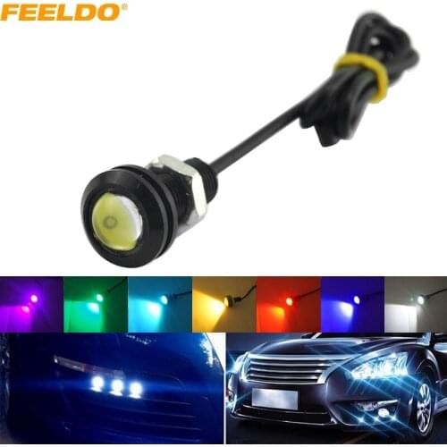 FEELDO 1pc Power 3W Lens Ultra-thin 18mm Car LED Eagle Eye Tail light Backup Rear Lamp DRL Light 7 Colors #CA1020