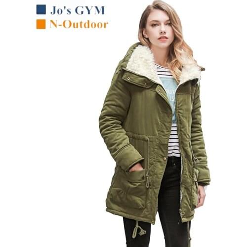 Outdoor Fleece Plus Size Winter Coat Women Fashion Long Cotton Warm Female Slim Outwear Trekking Hunting Hiking Army Green Coats