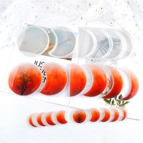 DIY lunar eclipse resin mold handmade moon crystal epoxy mold moon planet pendant pendant silicone mold