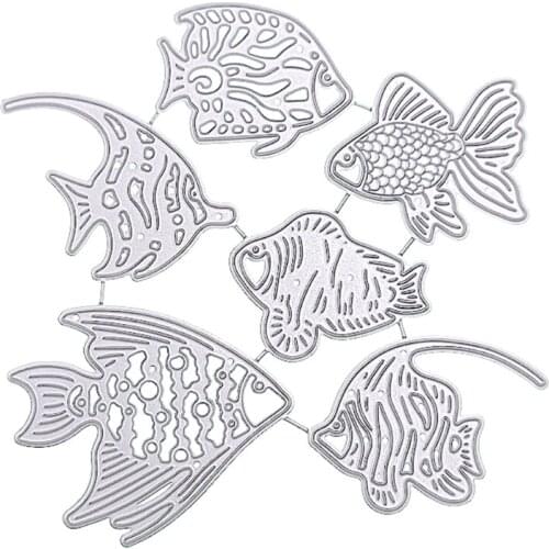 DIY Printing Six Fish Carbon Steel Mould, Clear Stamp Embossing Mold for Paper Card and Craft Gift Making N0PA