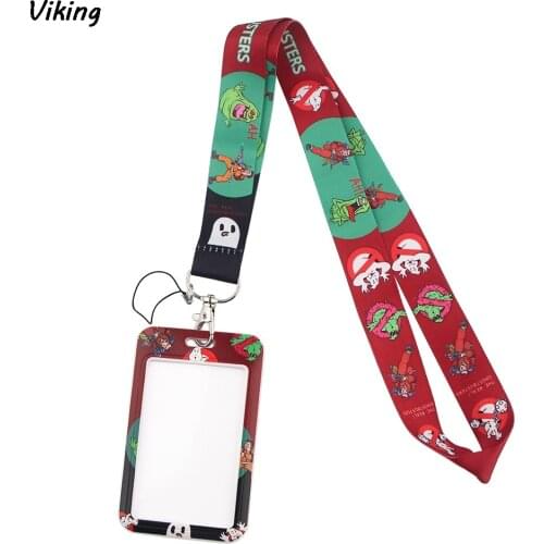 G1815 Cartoon Horror Ghost Card Holder ID Holder Bus Card Holder Staff Card With Lanyard