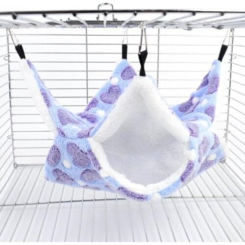 Cage SquirrelPet Hammock Double Layer Soft Winter Warm Chinchilla Squirrel Hanging Nest Hamster Sleeping Bed Small Pets Supplies