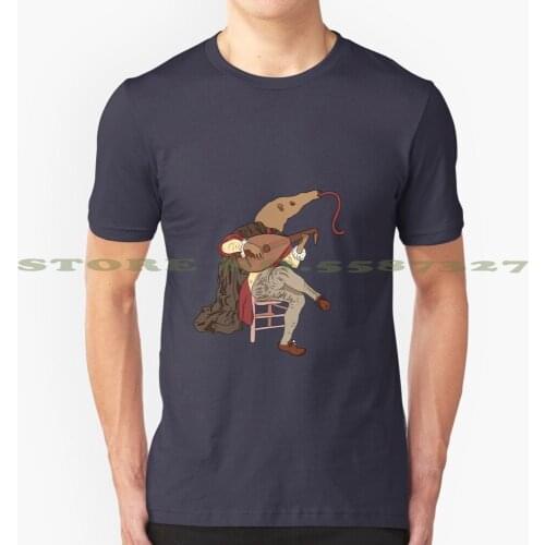 Anteater Lutist Summer Funny T Shirt For Men Women Anteater Animal Guitar Lute Music Cute Funny Silly Hand Drawn Cartoon Fun