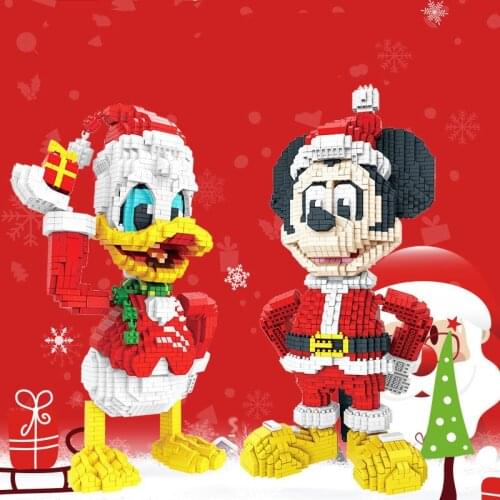 Disney Mickeyed Mouse Donalded Duck Mini Building Block Christmas Gift Anime Diamond Micro Brick For Kid Educational Toys