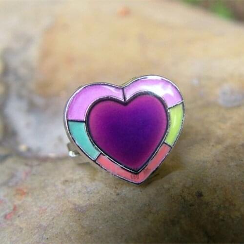 Fashion Luminous Love Adjustable Ring, Temperature Sensitive Ring, Mood Jewelry, Nightclub Stall Boutique Ring for Friends