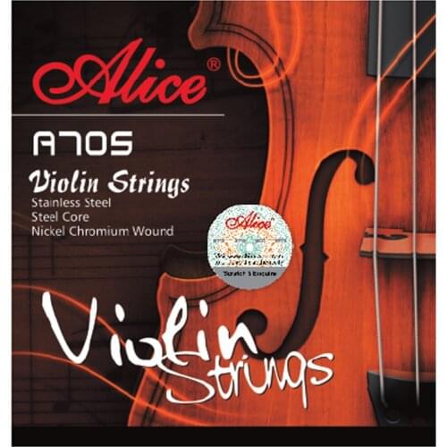 Alice A705 Violin Strings Set Stainless Steel Coated Steel Core Nickel Chromium Wound 4 Strings for 4/4,3/4,1/2,1/4,1/8