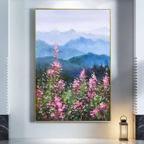 Handmade Wall Art Landscape Paintings Abstract Flowers Oil Painting Hand Painted Abstract Art Pictures Modern Home Decoration