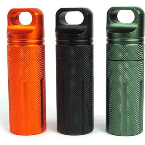 NEW Aluminium Alloy Survival EDC Waterproof Capsule Seal Bottle Case Container Holder Tool Outdoor Sealed Capsule