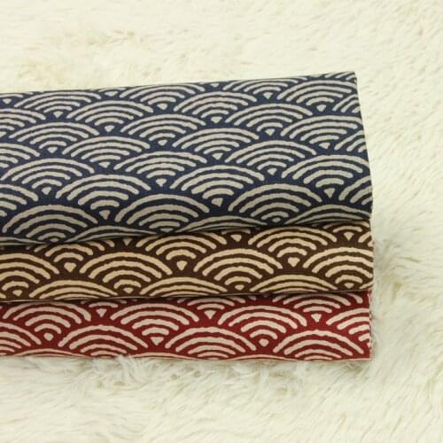 Half yard thicken cotton fabric with geometric sea wave print, handmade DIY bag mouth gold package cloth 100% cotton B310