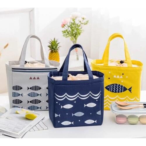 Portable Lunch Bag New Thermal Insulated Lunch Box Tote Cooler Handbag Bento Pouch Dinner Container School Food Storage Bags