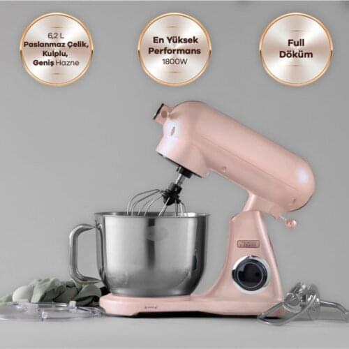 Powercast with Chef Cast Stand Mixer 1800w Kitchen Chef Rosegold