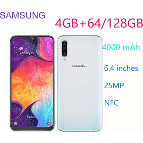 Refurbished Original Samsung Galaxy A50 A505F/DS 4GB RAM 128GB ROM Smartphone Octa-core Unlocked 6.4 Inches Android Cellphone