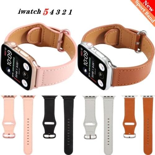 New Leather Replacement bracelet For Apple Watch Band 40 44mm Correa watchbands Accessories for iWatch 5 4 3 2 1 belt 38 42mm