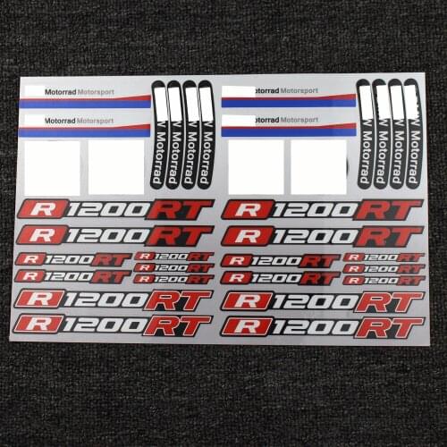 New Sale Motorcycle Stickers Body Reflective Waterproof Body Fuel Tank Tail Box Logo Decals Kit Set for BMW R1200RT R1200 Rt