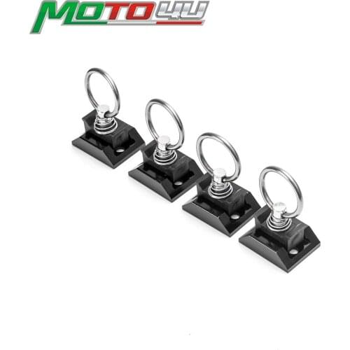 4PCS Universal Quadrate Anchor Point Tie Down Kit, Bolt On Fitting Kit With Quick Release T For ATV Motorcycles Snowmobiles