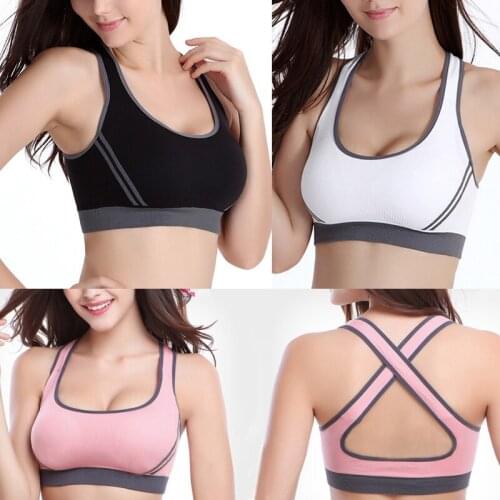 HOT sale Girls Padded Push up Sports Bra Moving Comfort Workout Yoga Top Seamless Fitness Workout Yoga Bra 10 Color