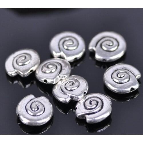 10pcs Snail Shape 14mm Tibetan Silver Color Metal Alloy Loose Spacer Beads lot for DIY Necklace Bracelet Jewelry Making Findings