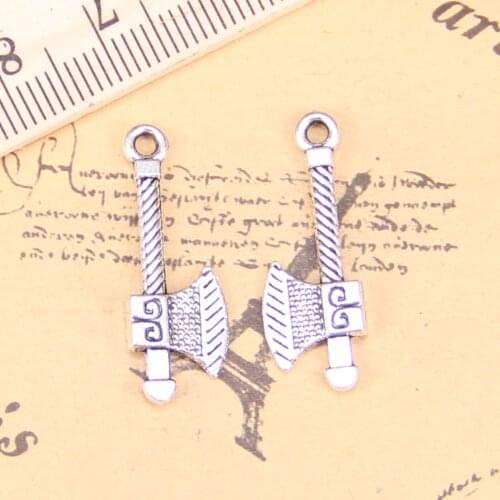 28pcs Charms ax tomahawk 27x10mm Antique Pendants,Vintage Tibetan Silver Jewelry,DIY for bracelet necklace