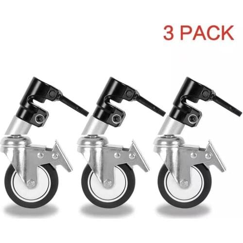 3Pcs C-Stand Swivel Caster Wheel Set 25MM Diameter For Photography Century Foldable Light Stand Tripod Magic Leg