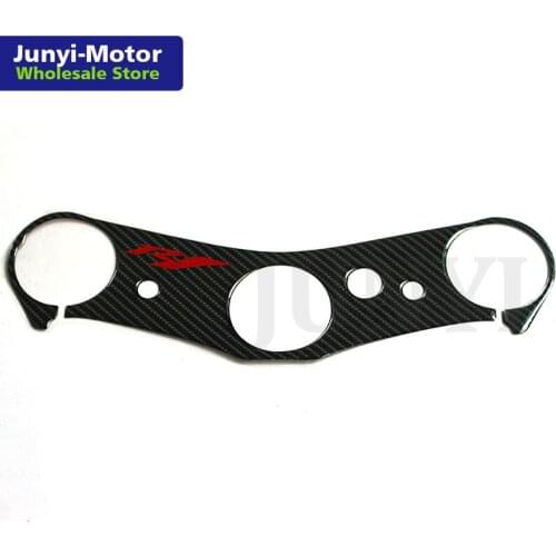 For Yamaha YZF R1 07-08 2007 2008 3D Carbon Fiber Motorcycle Decal Pad Trident Triple Clamp Fixed Front Car Sticker