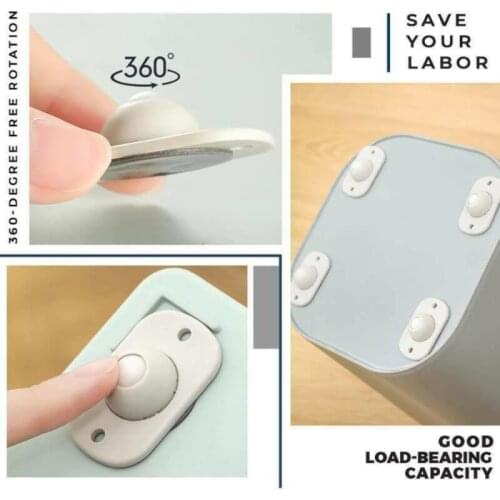4/8pc Storage Box Pulley Self-adhesive Wheels Swivel Casters Universal Furniture Wheel Directional Roller Universal Wheel Roller