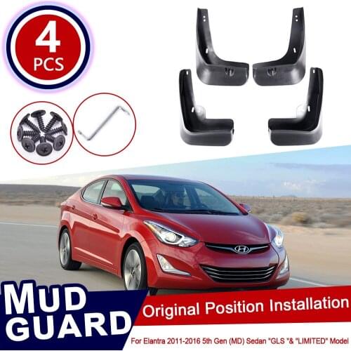 4Pcs for Hyundai Elantra MD 2011~2016 Car Mud Flaps Mudguard Splash Guards Fender Mudflaps Flap Accessories 2012 2013 2014 2015