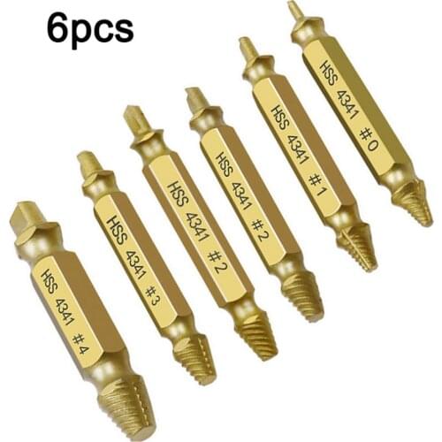 6Pcs Damaged Screw Extractor Drill Bits Tool Set Broken Screw Remover Drill Bits Tools