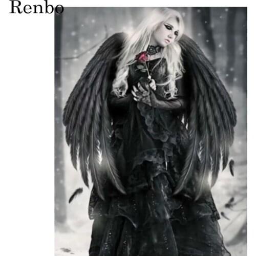 Angel woman rose diamond embroidery sale flowers 5D Diamond Painting full square Round drill Cross Stitch Kit Home Decor Gift