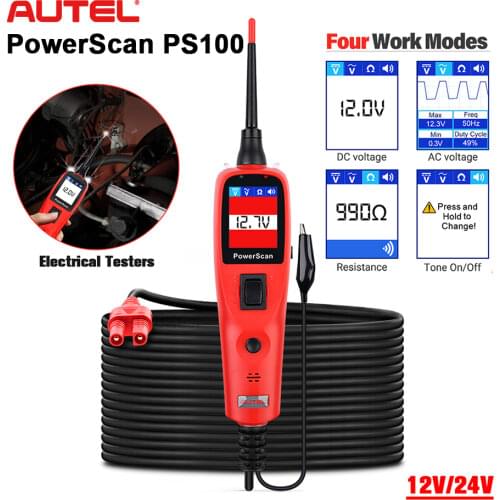Autel PowerScan PS100 Electrical System 12V/24V Diagnosis Circuit Tester Tool Electrical Testers & Test Leads