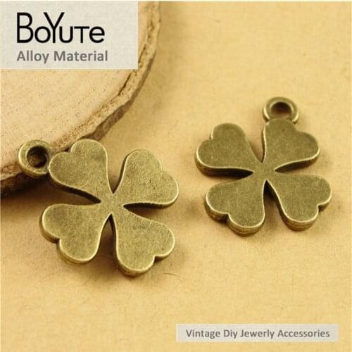 BoYuTe (100 Pieces/Lot) 15*19MM Alloy Antique Bronze Lucky Pendant Charms for Jewelry Making Diy Necklace Bracelets Hand Made