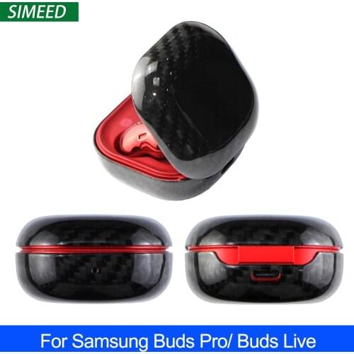 Real Carbon Fiber Case for Samsung Galaxy Buds Pro Protective Case for Galaxy Buds Live Bluetooth Wireless Headset Cover Sleeve