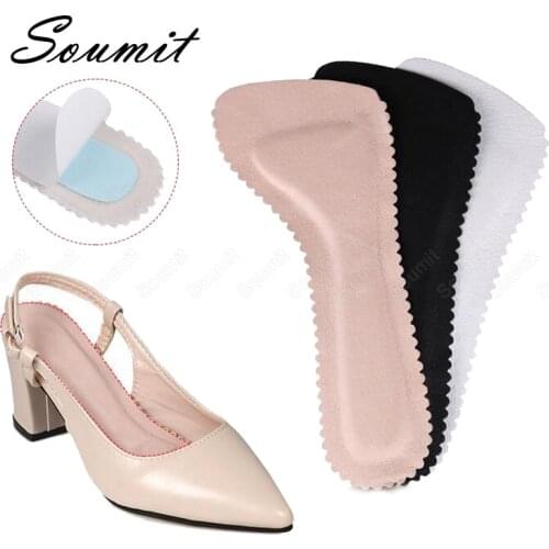 Leather Insole for Woman High Heel Sandals Self-adhesive Non-slip Shoes Pad Absorb Sweat Soft Cushion Insert Sole Foot Protector