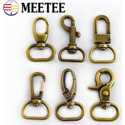 Meetee 4/10/20pcs 2cm Bronze Snap Buckles Metal Lobster Cilps Hook DIY Bag Strap Hang Ring Buckles Hardware Accessories BF072
