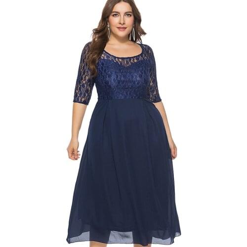 Miaoke Plus Size Club Midi Formal Dress Women Clothing 2018 High Quality Fashion Word Elegant Office Two piece Party Dresses