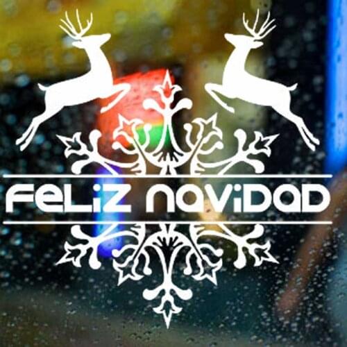 Spanish Feliz Navidad Wall Stickers Snowflake Christmas Decorations Vinyl Mural decal for Home Decor Living Room Decals DW1152