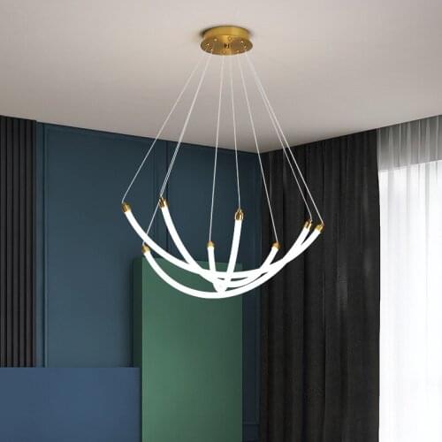 Nordic simple dining room lamp creative 360-degree luminous living room lamp personalized bedroom bar wrought iron lighting