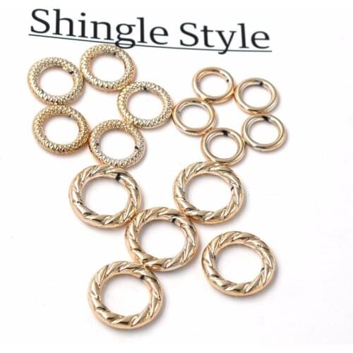 Wholesale dropshippin 30Pcs Gold Rose Gold Wrinkle Thread Imitation Beads Big Hole UV CCB Plastic Beads For Charm Jewelry Making