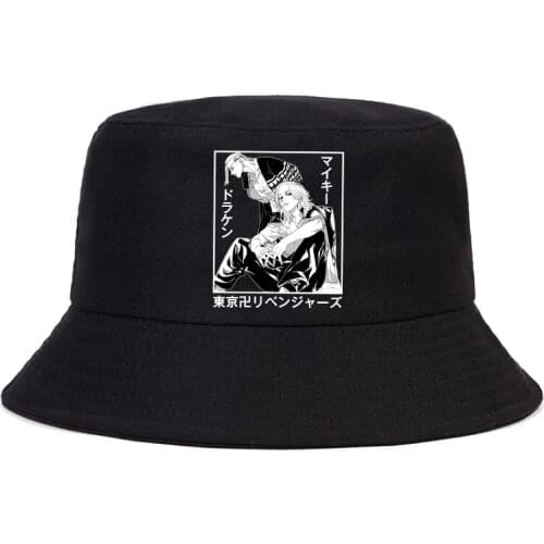 Anime Tokyo Revengers Summer Hat Mikey Draken Graphic Women Men Panama Bucket hat The Design Flat Visor Harajuku Fisherman Hat