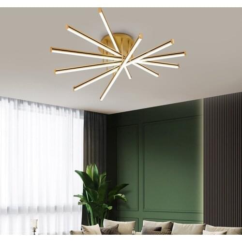 Postmodern Light Luxury Minimalist Led Line Lamps Nordic Minimalist Creative Living Room Bedroom Dining Room Study Ceiling Lamp