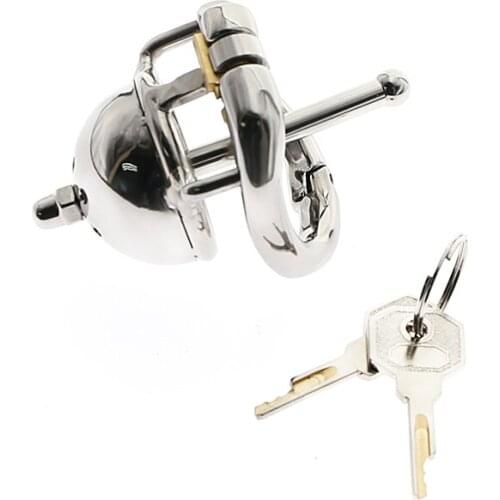 Chastity Cage With catheter stainless steel Cock Ring ball stretch ring penis exercise scrotum ball stretcher sex toy For Men