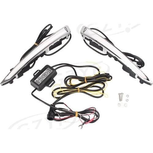 1Pair Car Front Bumper Fog Lights LED Daytime Running Light DRL Lamp For Ford Kuga Escape 2013 2014 2015